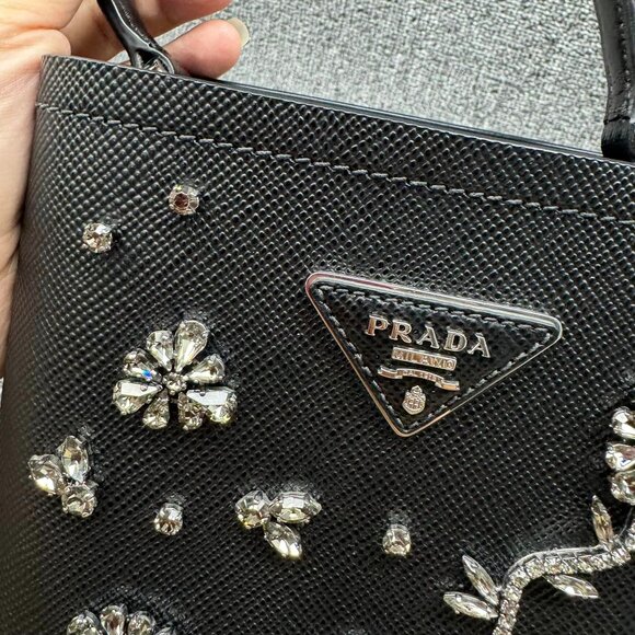 100% Authentic Prada Blue Panier Shoulder Bag - Picture 5 of 14